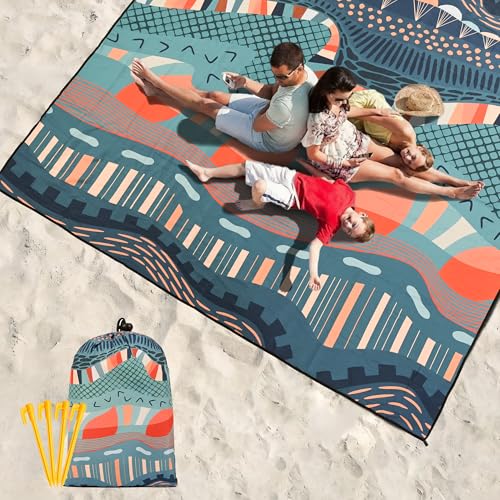 Beach Blanket Mat Waterproof Sandproof for 2 (Original Totem / 79" X 83"（1-4person）)