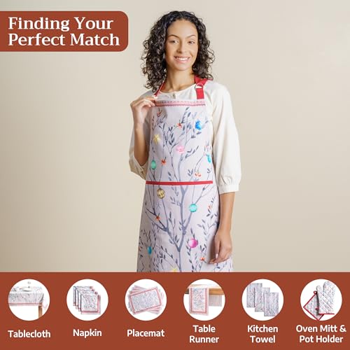Aprons for women with Pocket 100% Cotton Pack of 1 (172 - Fairy Christmas)