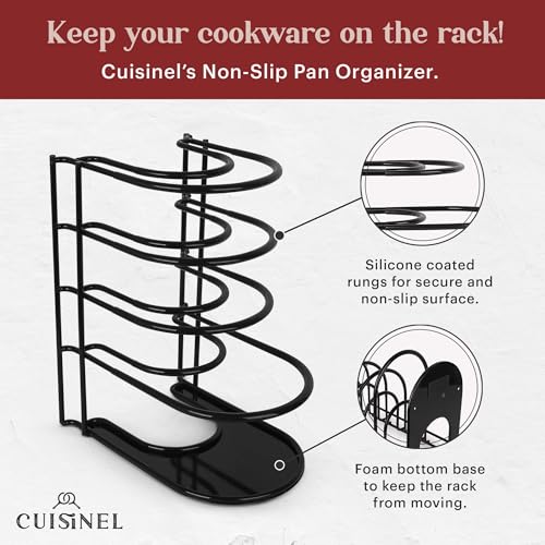Silicone Coated Pan Organizer (Silicone Coated / 12.2" 2-Pack / Black)