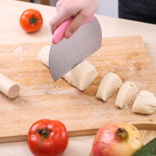 1 pcs Dough Pastry Scraper Chopper (Medium / Pink)