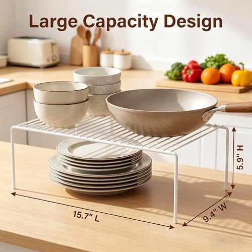 Kitchen Cabinet Storage Shelf Rack (White)