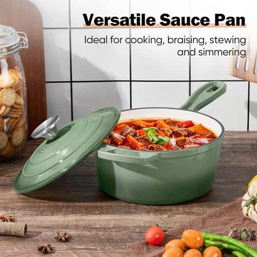 3 Quart Saucepan with Lid (Sage Green / 3 Quarts)