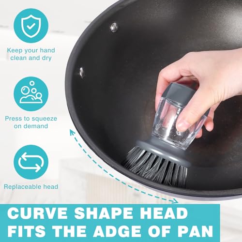 Dish Brush Dish Scrubber & Dish Scrub Brush for Kitchen Sink
