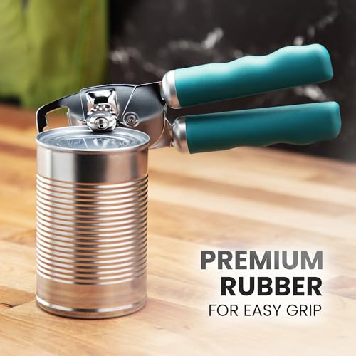 Manual Can Opener Heavy Duty Patented Stainless Steel (Emerald / Comfy Grip)