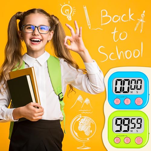Classroom Timer for Kids Teachers 6 Pack Digital Timers (Blue & Green)
