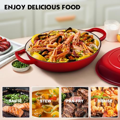 Enameled Cast Iron Dutch Oven (red)