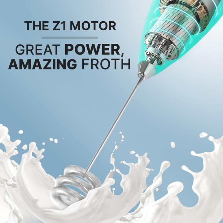 Zulay Powerful Milk Frother for Coffee with Upgraded Titanium Motor (All Must Go Pristine Teal / OG Frother)