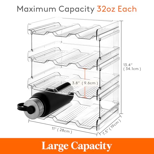 Stackable Water Bottle Organizer for Cabinet (4 Tier-12 Bottle)