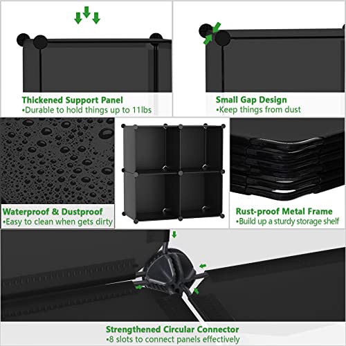 Plastic Cube Storage Organizer (Black)