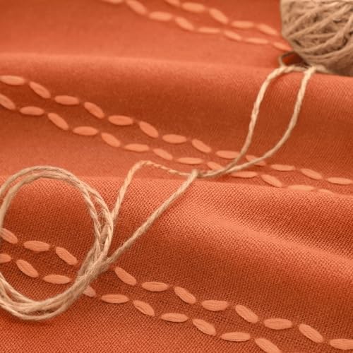 Burnt Orange 100% Boho Blackout Curtains 84 Inch 2 Panels (Burnt Orange / 52"W x 84"L (Pack of 2))