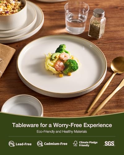 Star Stoneware Dinnerware Sets for 8 (White)