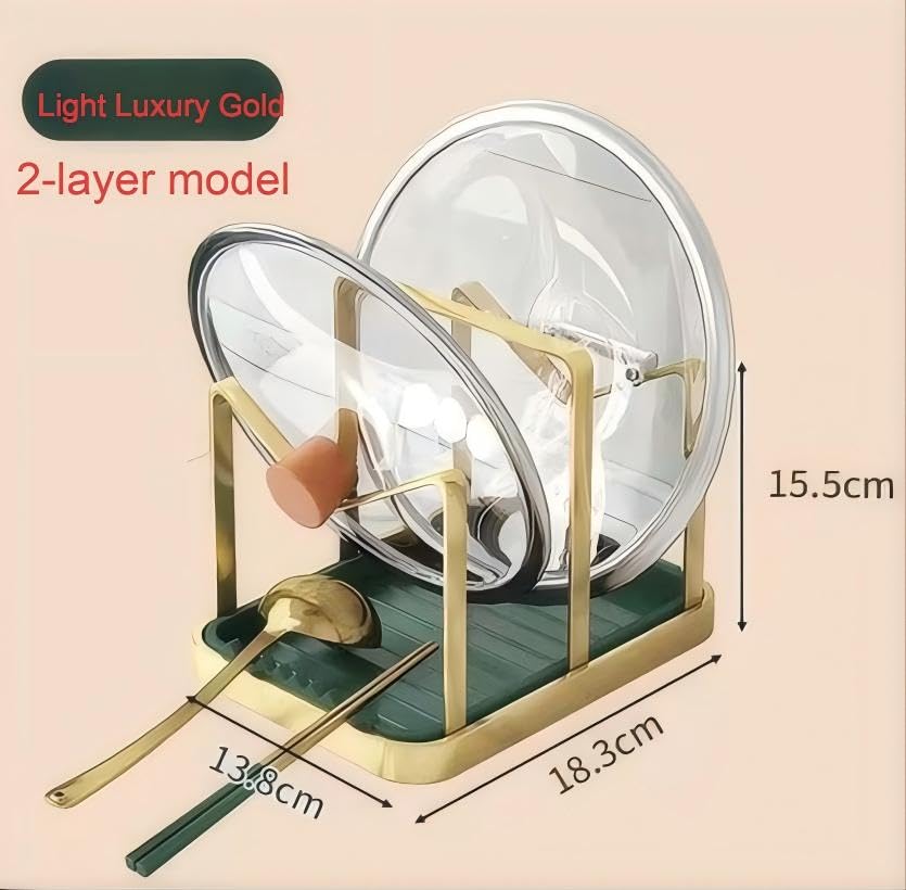 Lid Stand Lid Organizer Pot Lid Rack Holder for Utensils in Kitchen Cabinet Spatula Rack (Horizontal)