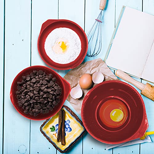 Mixing Bowls with Pour Spout (3 count / 3pc Red)