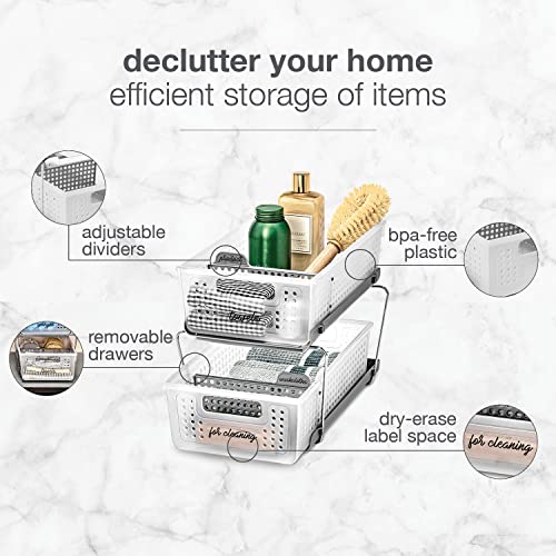 Two Tier Organizer with Dividers (Frost)