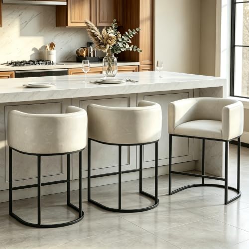 26" H Counter Height Bar Stools Set of 1 (Grayish White / Set of 1)