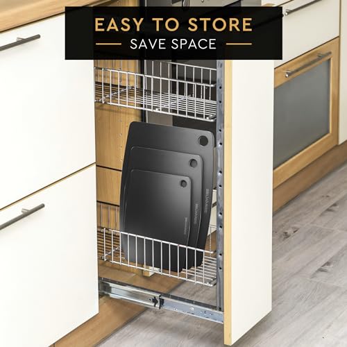 Dishwasher Safe Cutting Boards for Kitchen (Black Slate / 18"L x 12"W)