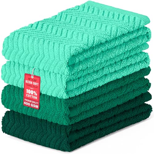 100% Cotton Kitchen Towels 15x25 in (Teal Set)
