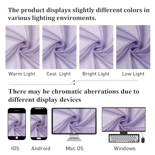 Lavender Sheer Curtains 96 Inches Long 2 Panels Set (Lavender / 42"W x 96"L (Pack of 2))