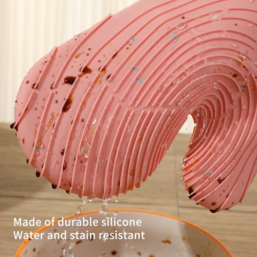 4 Pieces Oven Mitts of Macaron Color Thickened Non (Silicone-pink)