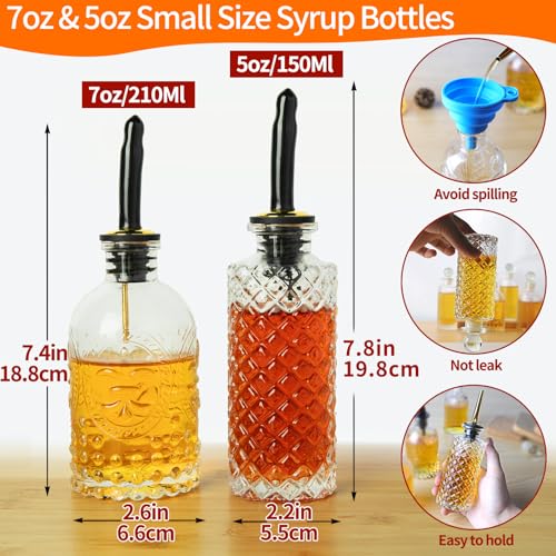 Coffee Syrup Dispenser Bottles Set 6 Pack 7 OZ