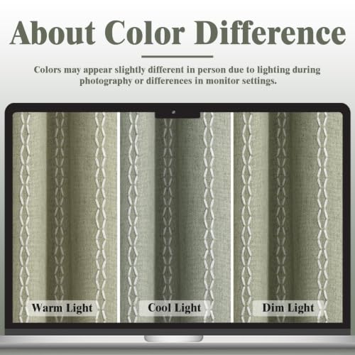 Green 100% Boho Blackout Curtains 84 Inch 2 Panels with Tassels (Green / 52"W x 84"L (Pack of 2))
