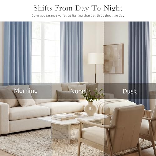 Short Blackout Curtains Set (Pigeon Blue / 42"W x 45"L (Pack of 2))