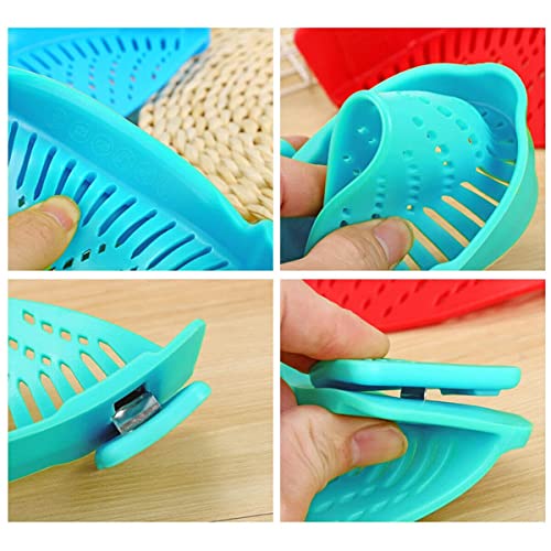 2 Pcs Clip on Strainers (Red, Blue)