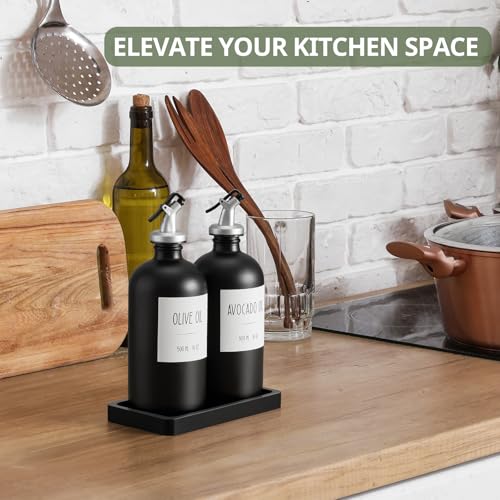 Olive Oil Dispenser Bottle for Kitchen (Black)