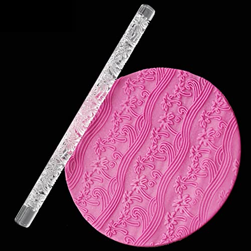 Acrylic Rolling Pin with 28 Patterns (52012 Coconut Tree Beach)