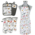 Oven Mitts and Pot Holders with Chef Apron (Butterfly)