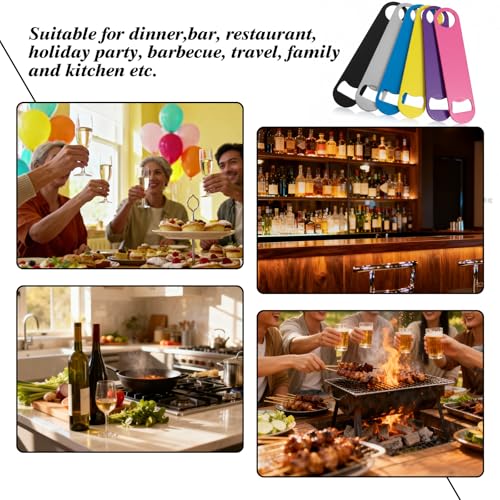 6 Pcs Stainless Steel Heavy Duty Flat Bottle Openers
