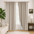 100% Blackout Linen (Linen/100% Blackout / 52"W x 63"L (Pack of 2))