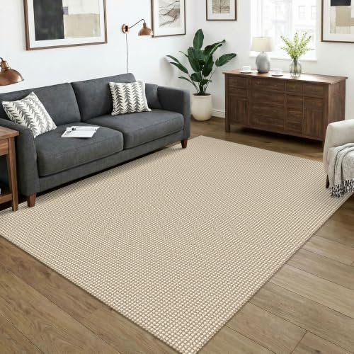 Washable 5x7 Living Room Rug (Oatmeal Beige / 5' x 7' (Rectangular))