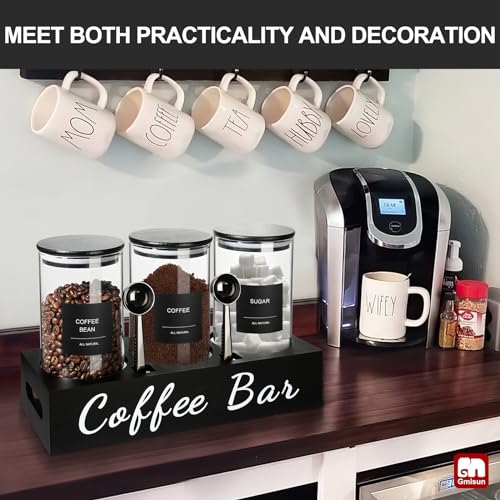 Coffee Tea Sugar Container Set (Black)