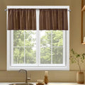 Basic Rod Pocket Sheer Voile Window Curtain Panels Brown 1 Pair 2 Panels 52 Width 18 Inch Long for Kitchen Bedroom Children Living Room Yard（Brown (Brown / 52"W x 18"L (Pack of 2))