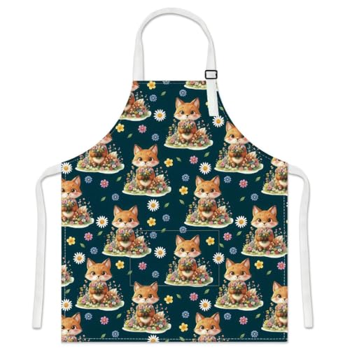 Parent Child Matching Aprons with Pocket (Black Fox)