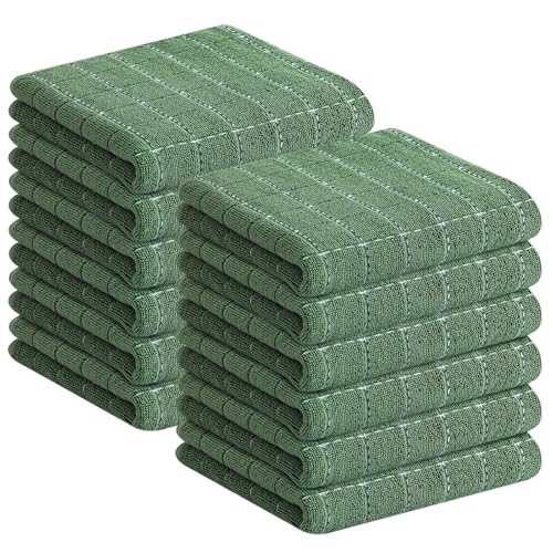 100% Cotton Terry Kitchen Towels (Grass Green / 13 X 28 - 12 Pack)
