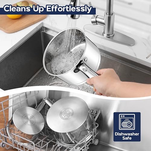 Stainless Steel Saucepan Set of 2 (1+3 Quart)