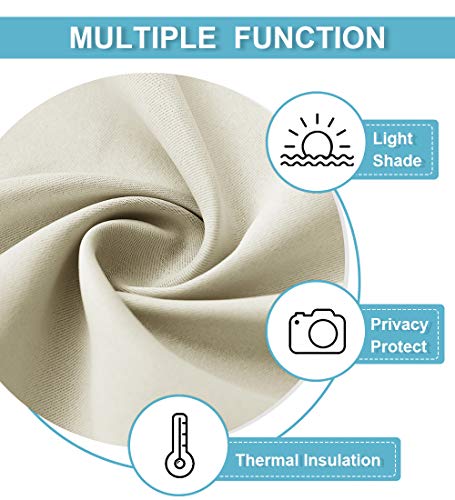Short Curtains for Bedroom (Beige / 42"W x 48"L (Pack of 2))