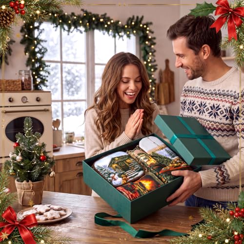 12 Pcs Christmas Oven Mitts Pot Holders Kitchen Towels Sets (Christmas Fireplace)