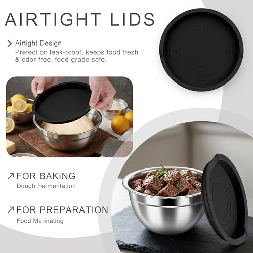 Mixing Bowls with Airtight Lids (Black / Airtight Lids)