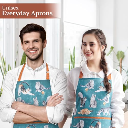 Aprons for women with Pocket 100% Cotton Pack of 1 (009 - Cats Will Be Cats)
