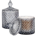2 Pack Qtip Holder Apothecary Jars with Lid (10 oz (2 pack) / Grey)