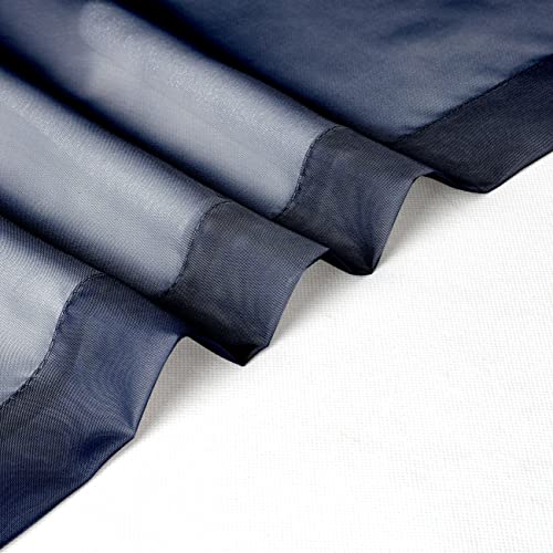 Navy Blue Sheer Curtains 30 inch Length 2 Panels (Navy Blue / 42"W x 30"L (Pack of 2))