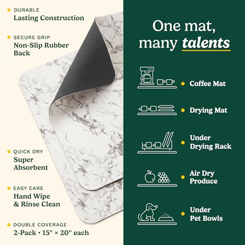 Cuisinart Coffee Mat for Countertop (15" x 20" / White Marble)