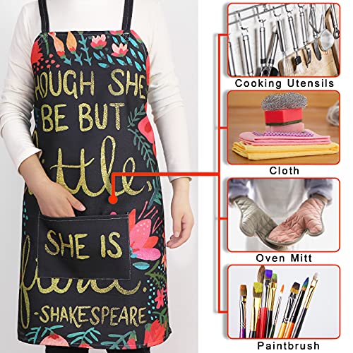 2 Pack Cotton Linen Parent and Child Apron with Pockets (Shakespeare)