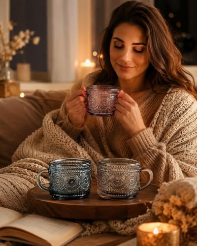 Colored Vintage Coffee Mug Set (Set of 6 / Vintage)