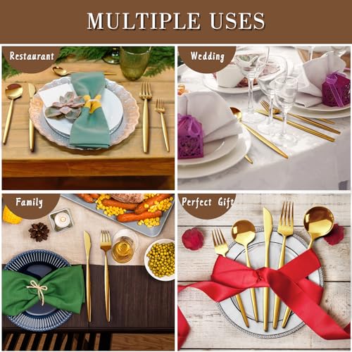 40 Piece Gold Silverware Set for 8 (Matte Gold)
