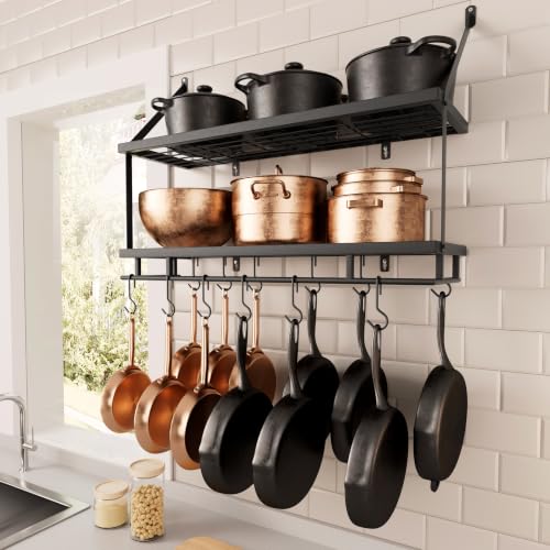 30 Inch Kitchen Pot Rack (Black)