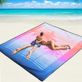 Beach Blanket Mat Waterproof Sandproof for 2 (Coconut Tree-sundown Color / 79" X 83"（1-4person）)